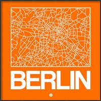 Framed Orange Map of Berlin