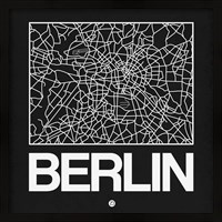 Framed Black Map of Berlin