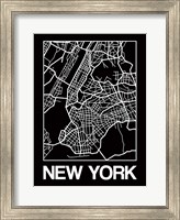 Framed Black Map of New York