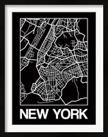 Framed Black Map of New York