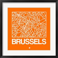 Framed Orange Map of Brussels