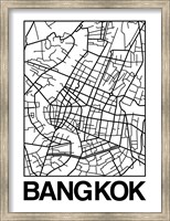 Framed White Map of Bangkok