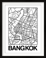 Framed White Map of Bangkok
