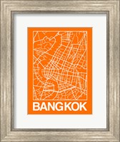 Framed Orange Map of Bangkok
