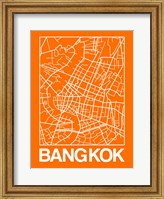 Framed Orange Map of Bangkok