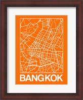 Framed Orange Map of Bangkok