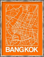 Framed Orange Map of Bangkok