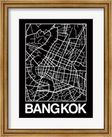 Framed Black Map of Bangkok