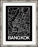 Framed Black Map of Bangkok