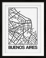 Framed White Map of Buenos Aires