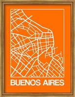 Framed Orange Map of Buenos Aires
