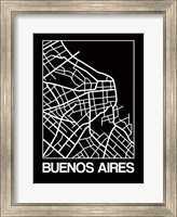 Framed Black Map of Buenos Aires