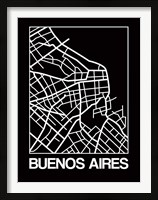 Framed Black Map of Buenos Aires