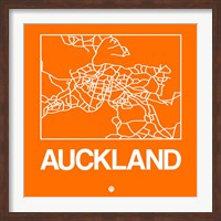 Framed Orange Map of Auckland