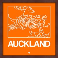 Framed Orange Map of Auckland