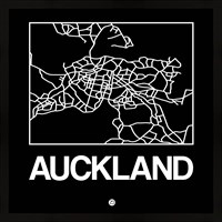 Framed Black Map of Auckland