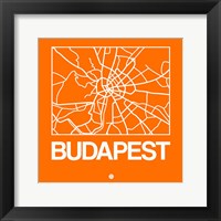 Framed Orange Map of Budapest