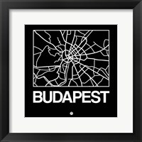 Framed Black Map of Budapest