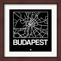 Framed Black Map of Budapest