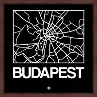 Framed Black Map of Budapest