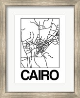Framed White Map of Cairo