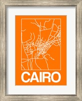 Framed Orange Map of Cairo