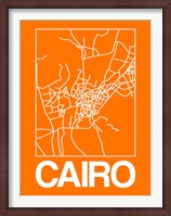 Framed Orange Map of Cairo