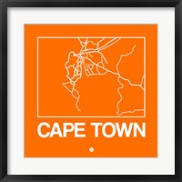 Framed Orange Map of Cape Town