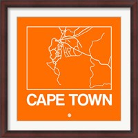 Framed Orange Map of Cape Town