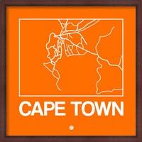 Framed Orange Map of Cape Town