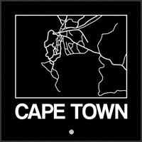 Framed Black Map of Cape Town