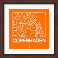 Framed Orange Map of Copenhagen