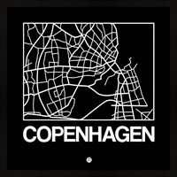 Framed Black Map of Copenhagen