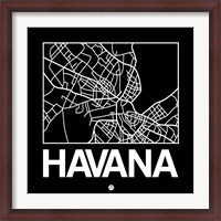 Framed Black Map of Havana