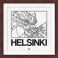 Framed White Map of Helsinki
