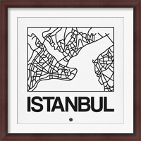 Framed White Map of Istanbul