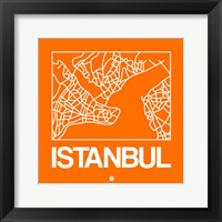 Framed Orange Map of Istanbul