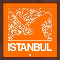 Framed Orange Map of Istanbul