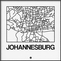 Framed White Map of Johannesburg