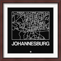 Framed Black Map of Johannesburg