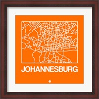 Framed Orange Map of Johannesburg