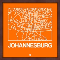 Framed Orange Map of Johannesburg