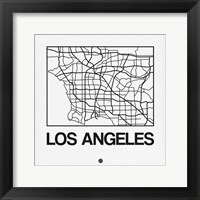 Framed White Map of Los Angeles