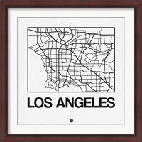 Framed White Map of Los Angeles
