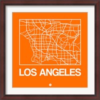 Framed Orange Map of Los Angeles