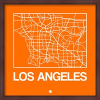 Framed Orange Map of Los Angeles