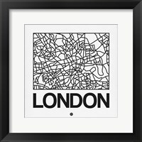 Framed White Map of London