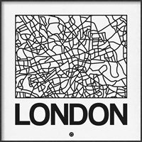 Framed White Map of London