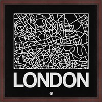 Framed Black Map of London