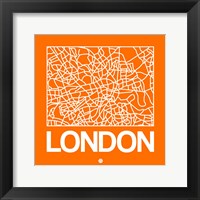 Framed Orange Map of London